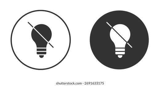 Ilustraciones planas del icono de la luz apagada. Arte vectorial.