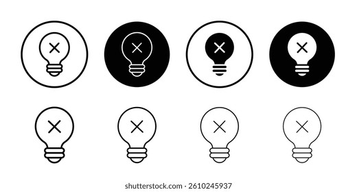 Light off icon Logo symbol sign set