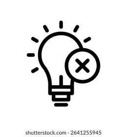Light off icon outline set sign