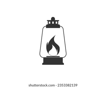Light, oil lamp icon. Vector illustration.
