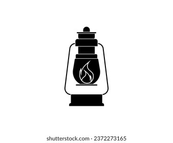 Light, oil lamp icon. Vector illustration.