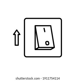 Light on, electric switch line icon. Power turn off button outline style sign for web and app. Toggle switch off position vector illustration on white background isolated. EPS 10