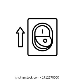 Light on, electric switch line icon. Power turn off button outline style sign for web and app. Toggle switch off position vector illustration on white background isolated. EPS 10