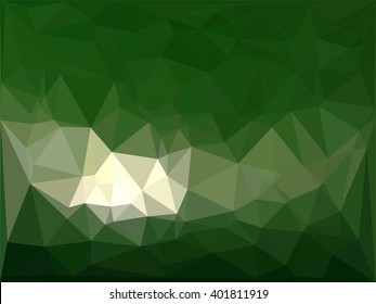 Light on green low poly background