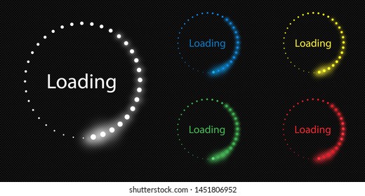  light on the icon. Download the set. Download icons. Loading bar. Loading icon on black background. 