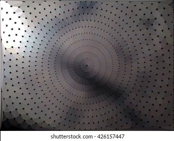 Light on steel triangle circle abstract background