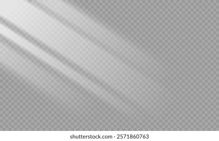 Light on transparent background, overlay effect for photo, mock up, product, wall art, design presentation. Blinds shade on transparent background. White and Black for overlaying a photo or mockup.