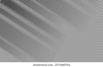 Light on transparent background, overlay effect for photo, mock up, product, wall art, design presentation. Blinds shade on transparent background. White and Black for overlaying a photo or mockup.
