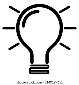 Light One line art icon design illustration with editable stroke