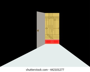 Light from the open door. 
