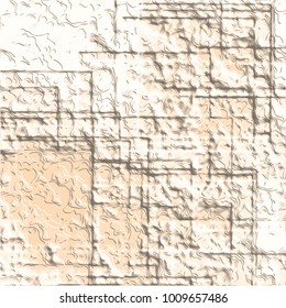 light orange abstract 3D stucco structure pattern with soft engraved squared lines and white highlights, vector illustration