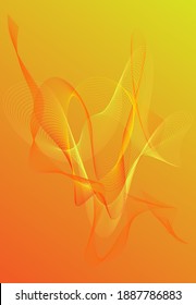 Fondo abstracto de color naranja claro con líneas onduladas para el diseño