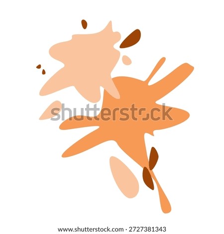 Light orange amorphous splashes suggesting creative spontaneity, painterly expression. Pure vector composition with color accents. Abstract print design, creative branding, expressive logo backdrops.