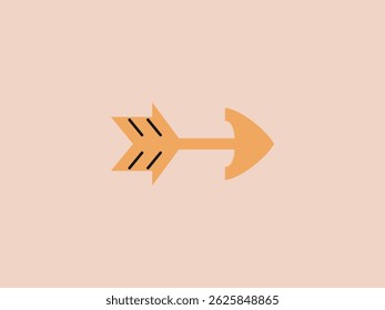 light orange arrow pointing directly to the right