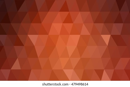 Light orange blurry triangle template. Geometric illustration in Origami style with gradient.  The template can be used as a background for cell phones.