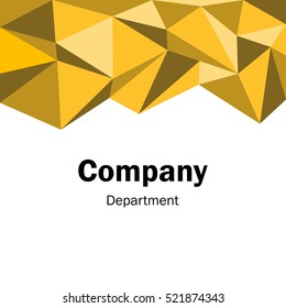 Light Orange Business Abstract Template Background. Geometric Triangular or Polygonal Structures. Layout for Presentation. Vector Illustration.