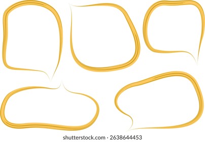 light orange colorful art line pattern speech bubbles set