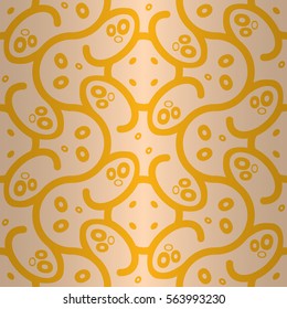 Light orange geometrical seamless pattern in alien style. Repeatable backdrop.