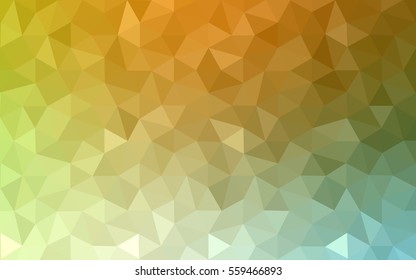 Light Orange, green polygonal illustration, which consist of triangles. Triangular pattern for your business design. Geometric background in Origami style with gradient. 