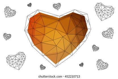 Light orange heart isolated on white background
