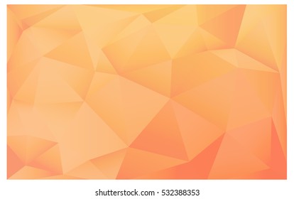 Light Orange Low poly crystal background. Polygon design pattern. Low poly vector illustration, low polygon background.