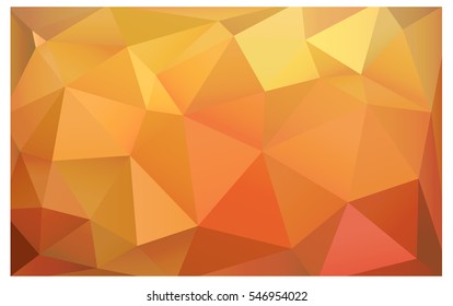 Light Orange Low poly crystal background. Polygon design pattern. Low poly vector illustration, low polygon background.