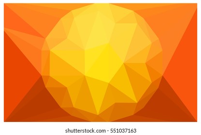 Light Orange Low poly crystal background. Polygon design pattern. Low poly vector illustration, low polygon background.