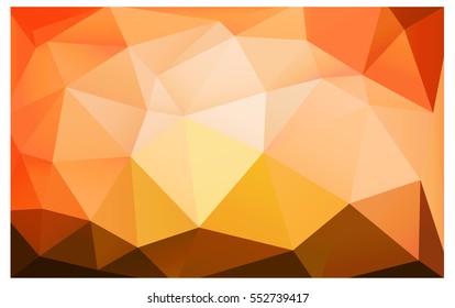 Light Orange Low poly crystal background. Polygon design pattern. Low poly vector illustration, low polygon background.