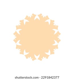 Patrón redondo ornamental naranja claro sobre fondo blanco. Diseño de plantilla de tarjeta. Ilustración vectorial.