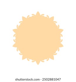 Patrón redondo ornamental naranja claro sobre fondo blanco. Diseño de Plantilla de tarjeta. Ilustración vectorial.