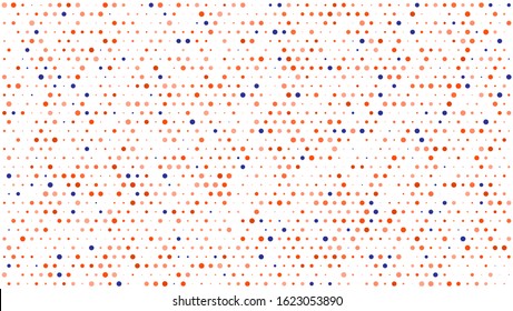 Light Orange, polka dot pattern Cute vector,  halftone horizontal circle pattern, with irregular shapes. Geometric pattern in halftone style, With Art bubbles style in with color.