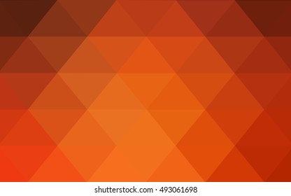 Light orange polygon abstract template. Shining illustration, which consist of triangles. A completely new design for your business.