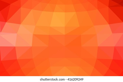 Light orange polygonal illustration, which consist of triangles. Triangular design for your business. Geometric background in Origami style with gradient.