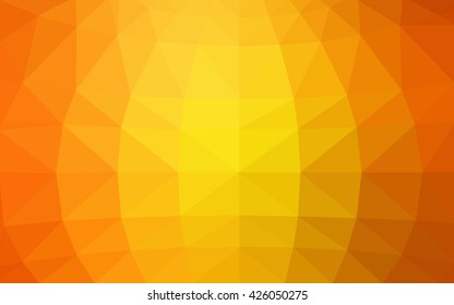 Light orange polygonal illustration, which consist of triangles. Triangular design for your business. Geometric background in Origami style with gradient.