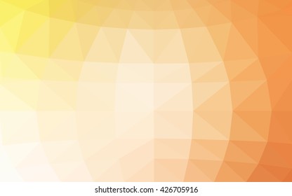 Light orange polygonal illustration, which consist of triangles. Triangular design for your business. Geometric background in Origami style with gradient.