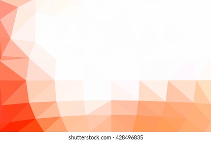 Light orange polygonal illustration, which consist of triangles. Triangular design for your business. Geometric background in Origami style with gradient.