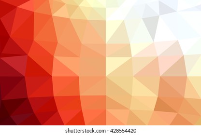 Light orange polygonal illustration, which consist of triangles. Triangular design for your business. Geometric background in Origami style with gradient.