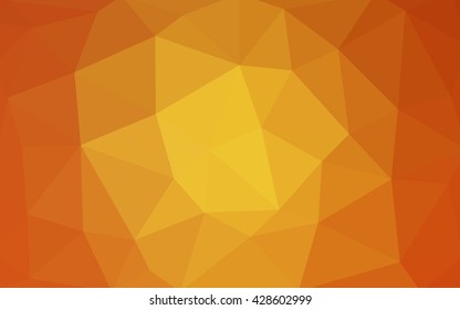 Light orange polygonal illustration, which consist of triangles. Triangular design for your business. Geometric background in Origami style with gradient.