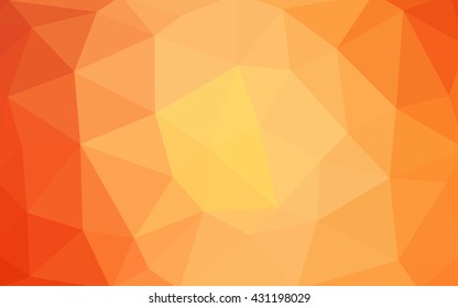 Light orange polygonal illustration, which consist of triangles. Triangular design for your business. Geometric background in Origami style with gradient.
