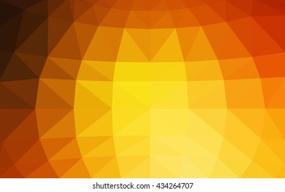 Light orange polygonal illustration, which consist of triangles. Triangular design for your business. Geometric background in Origami style with gradient.