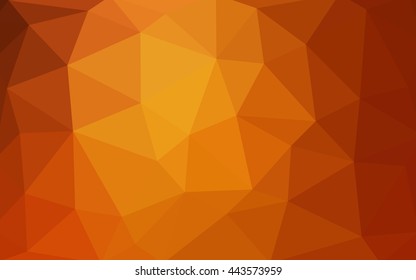 Light orange polygonal illustration, which consist of triangles. Triangular design for your business. Geometric background in Origami style with gradient.