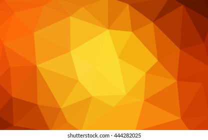 Light orange polygonal illustration, which consist of triangles. Triangular design for your business. Geometric background in Origami style with gradient.