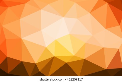 Light orange polygonal illustration, which consist of triangles. 