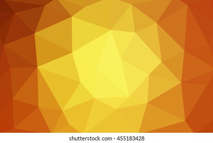 Light orange polygonal illustration, which consist of triangles. Triangular design for your business. Geometric background in Origami style with gradient.