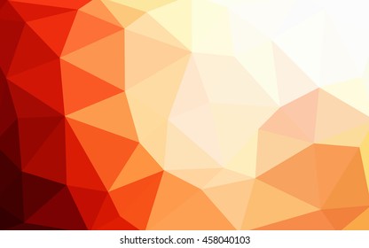Light orange polygonal illustration, which consist of triangles. Triangular design for your business. Geometric background in Origami style with gradient.
