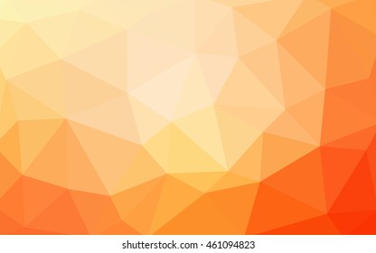 Light orange polygonal illustration, which consist of triangles. Triangular design for your business. Geometric background in Origami style with gradient.