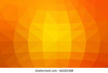 Light orange polygonal illustration, which consist of triangles. Triangular design for your business. Geometric background in Origami style with gradient.