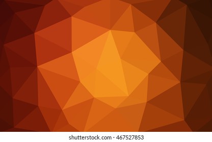 Light orange polygonal illustration, which consist of triangles. Triangular design for your business. Geometric background in Origami style with gradient.