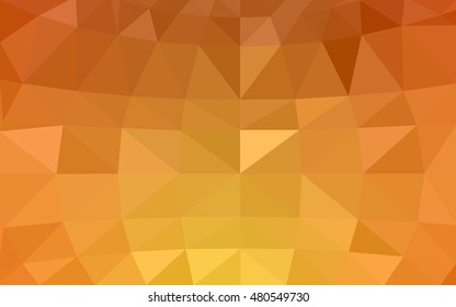 Light orange polygonal illustration, which consist of triangles. Triangular design for your business. Geometric background in Origami style with gradient.