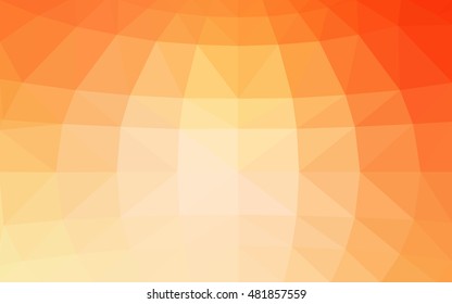 Light orange polygonal illustration, which consist of triangles. Triangular design for your business. Geometric background in Origami style with gradient.